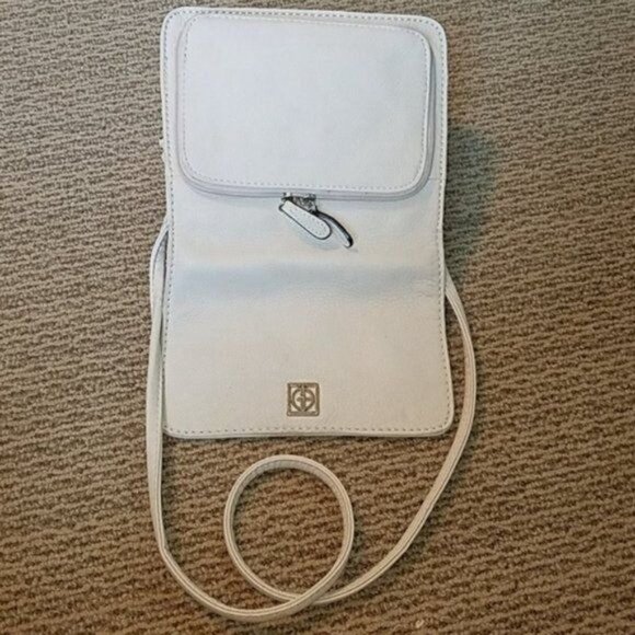 Giani Bernini Bag Crossbody White Leather Purse Handbag Satchel Women's WOMAN'S - Picture 14 of 15